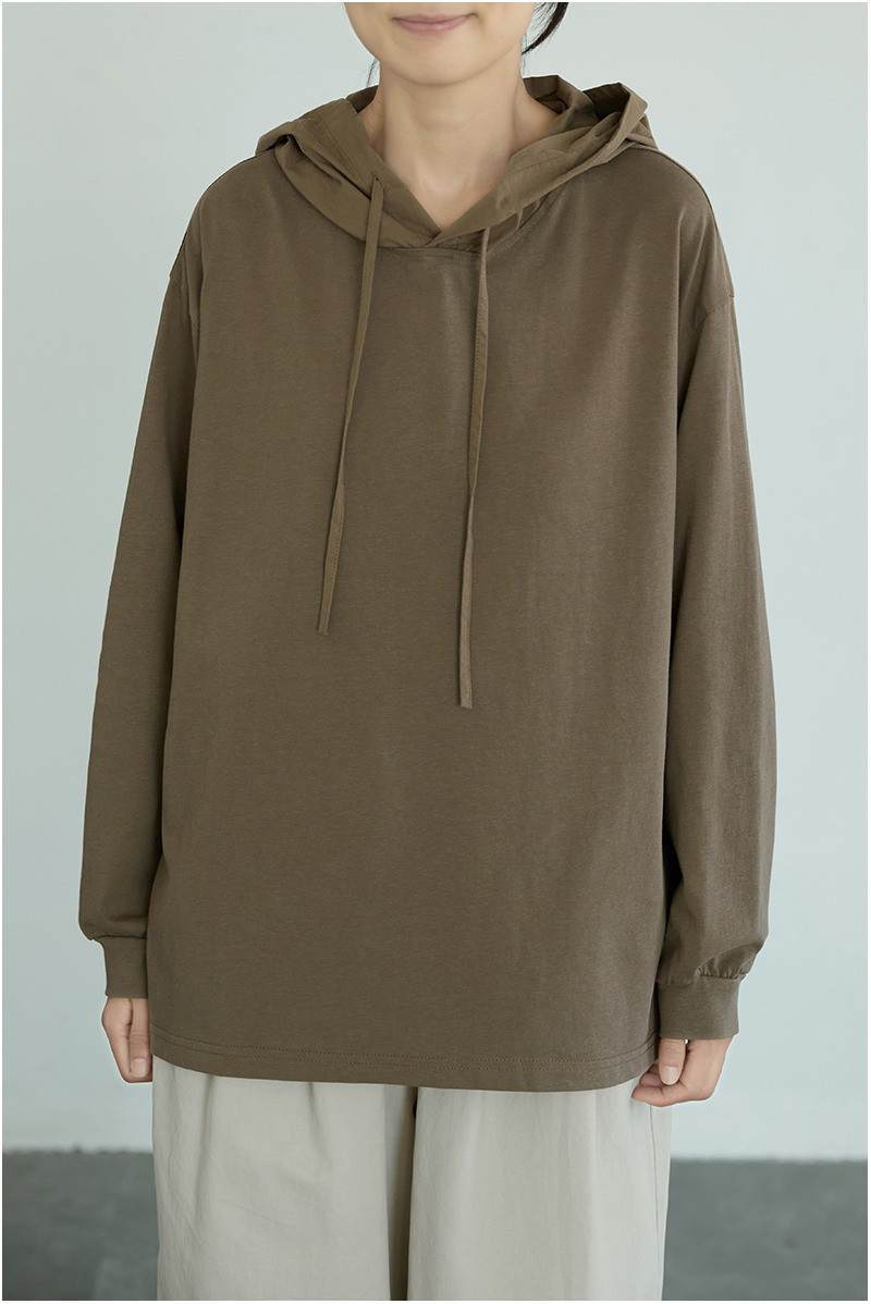 レディース 綿スウェットジャケット フード付き 長袖 ゆったり シャツ風トップス