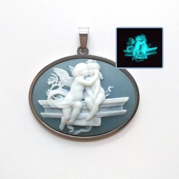 シルバー製 カメオ風 ブローチ&ペンダントトップ silver925 silver