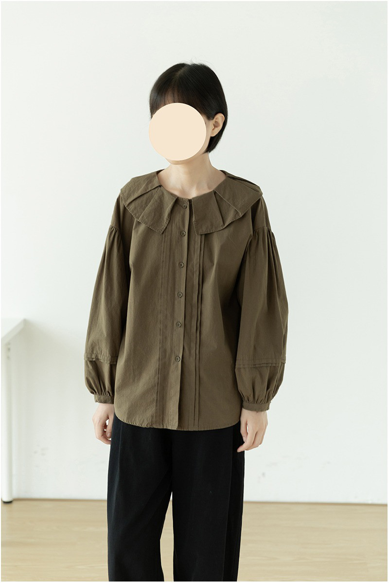 レディース 綿シャツ 長袖 花びらカラー ゆったりトップス