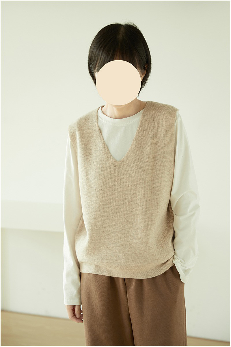 レディース ニットベスト Vネック ノースリーブ トップス