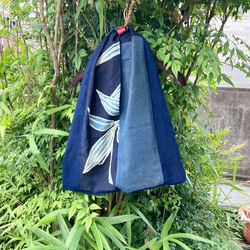 古布リメイク　ハンドメイド　藍染いろいろ　ワンハンドルトートバッグ 949 襤褸 古布 リメイク バッグ ワンハンドル 藍染 藍染め 筒