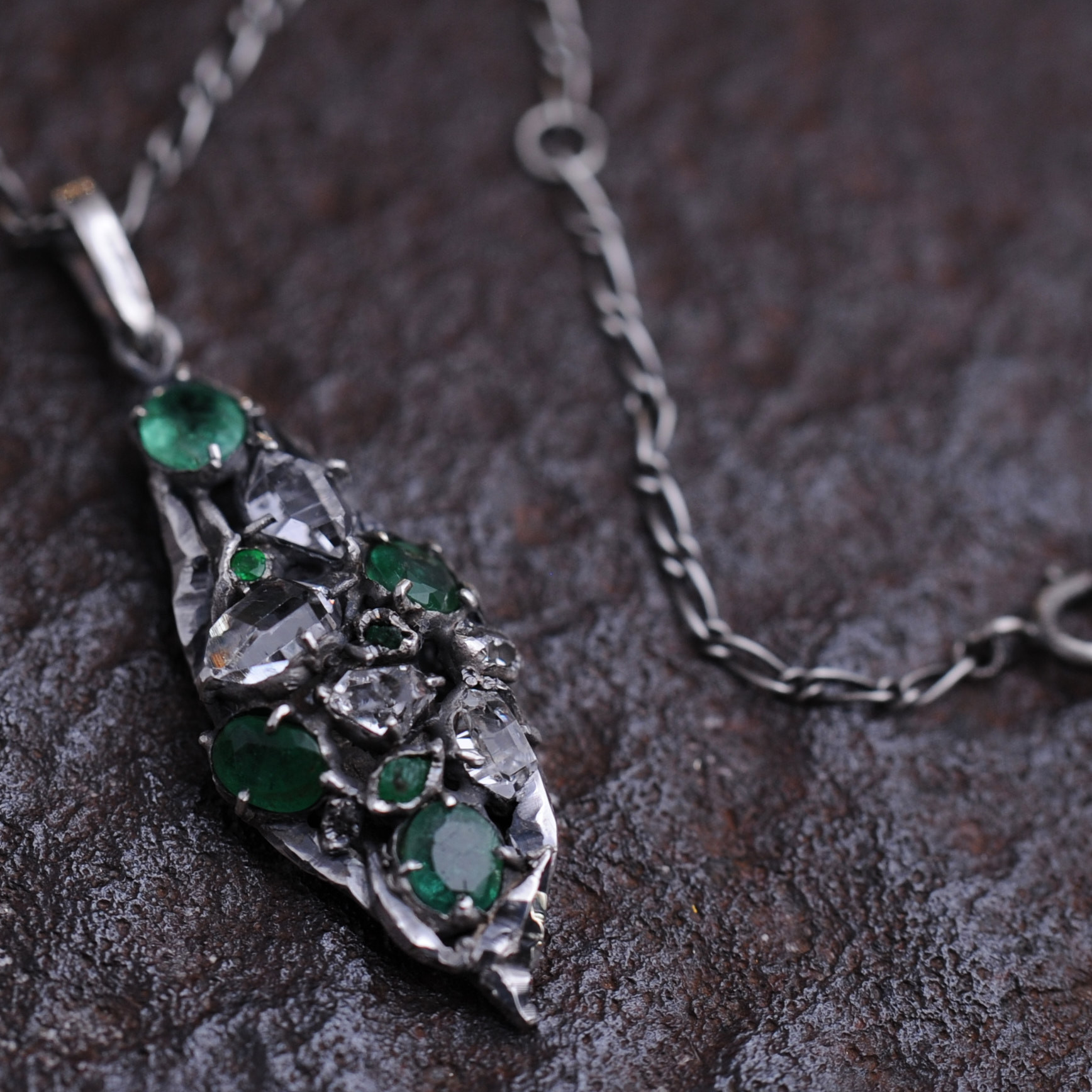Wild Crystal & Emerald Pendant