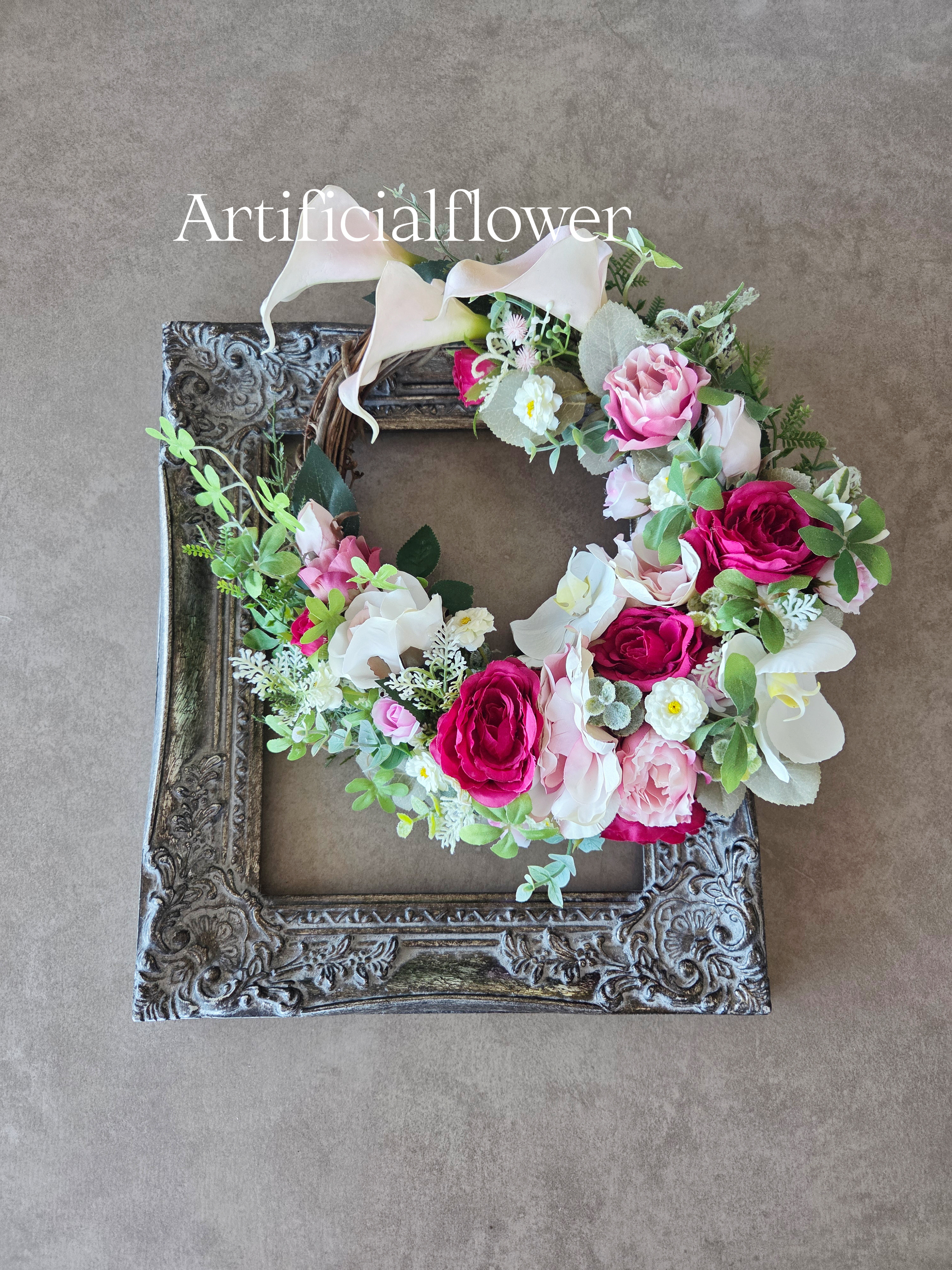 カラーとローズのハーフリース