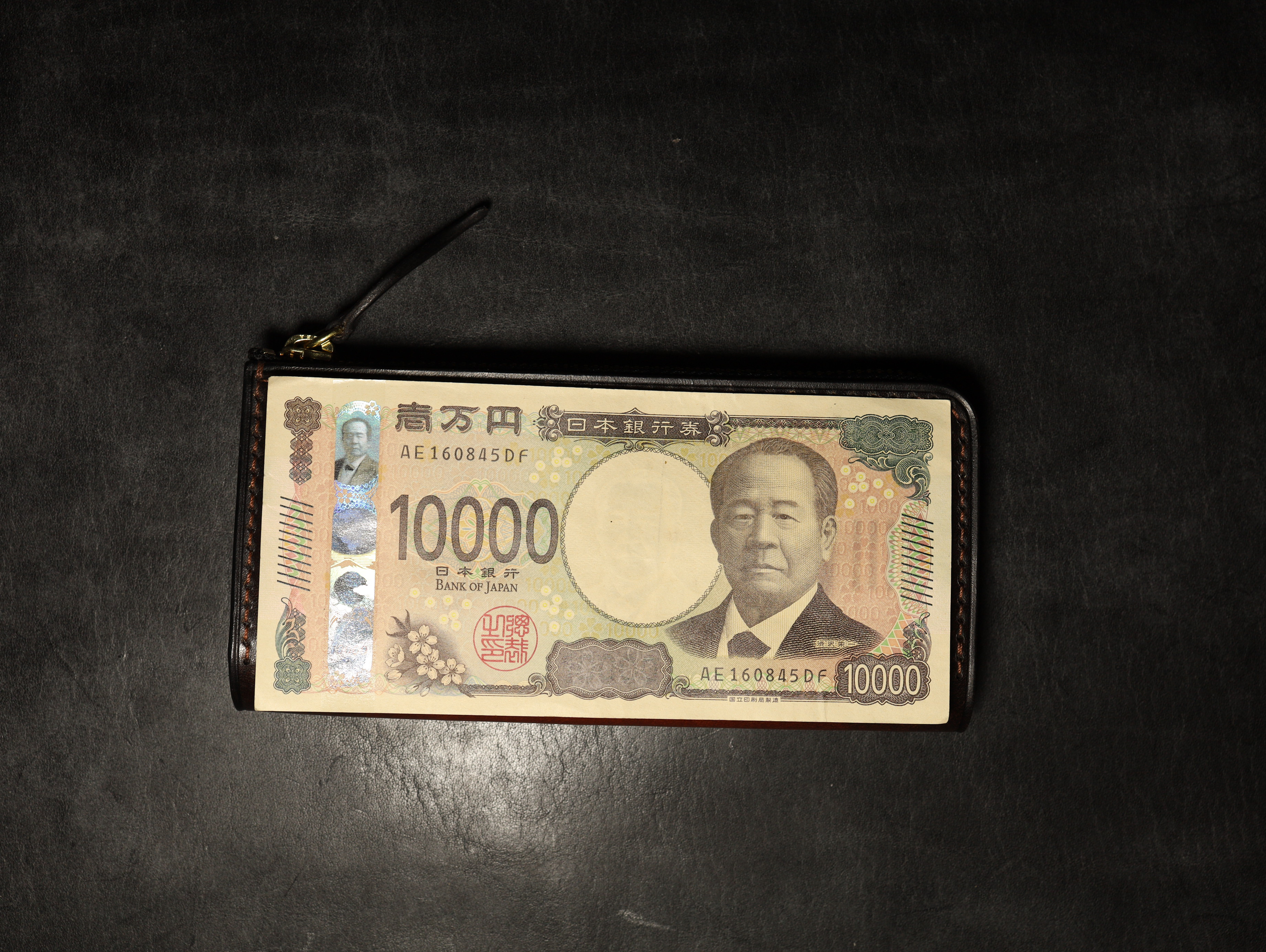 【世界最小クラスの長財布】アンティーク手染めの高級レザー  グリーンアンティーク 本革 ギフト プレゼント