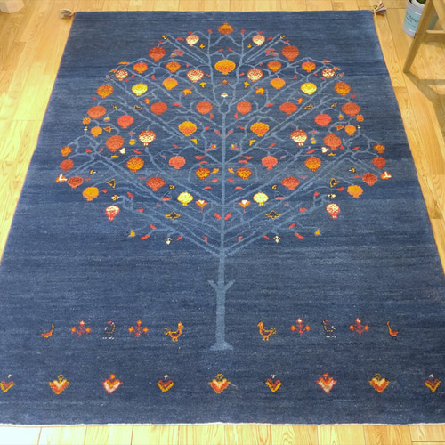 ペルシャ ギャッベ アマレバフト リビング ラグ 200x154cm ザクロの木