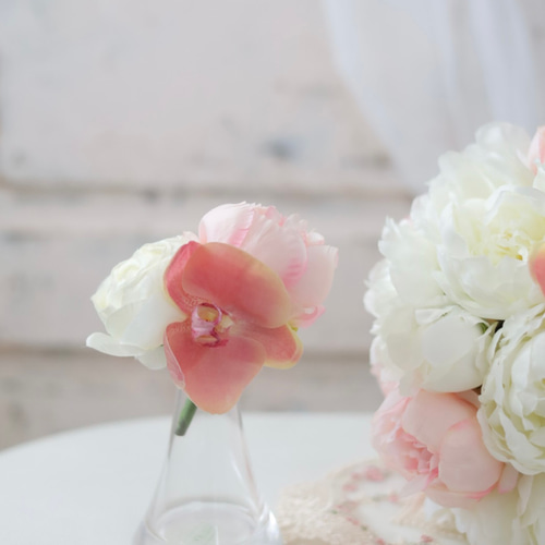 ピオニーブーケ ブートニアセット 芍薬 ホワイト 送料込み！ 【公式通販】