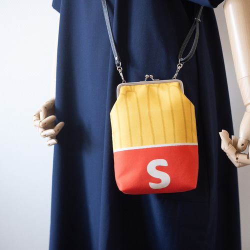 フライドポテト｜外出を彩るがま口スマホショルダー｜コンパクト｜身軽