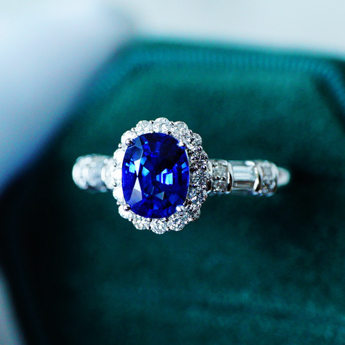 貴族」K18 天然ロイヤルブルーサファイア 天然ダイヤモンド リング 9月