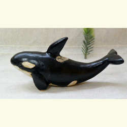 シャチの置物 オルカ orca 陶芸・陶器 白黒の生き物 野生 クジラ