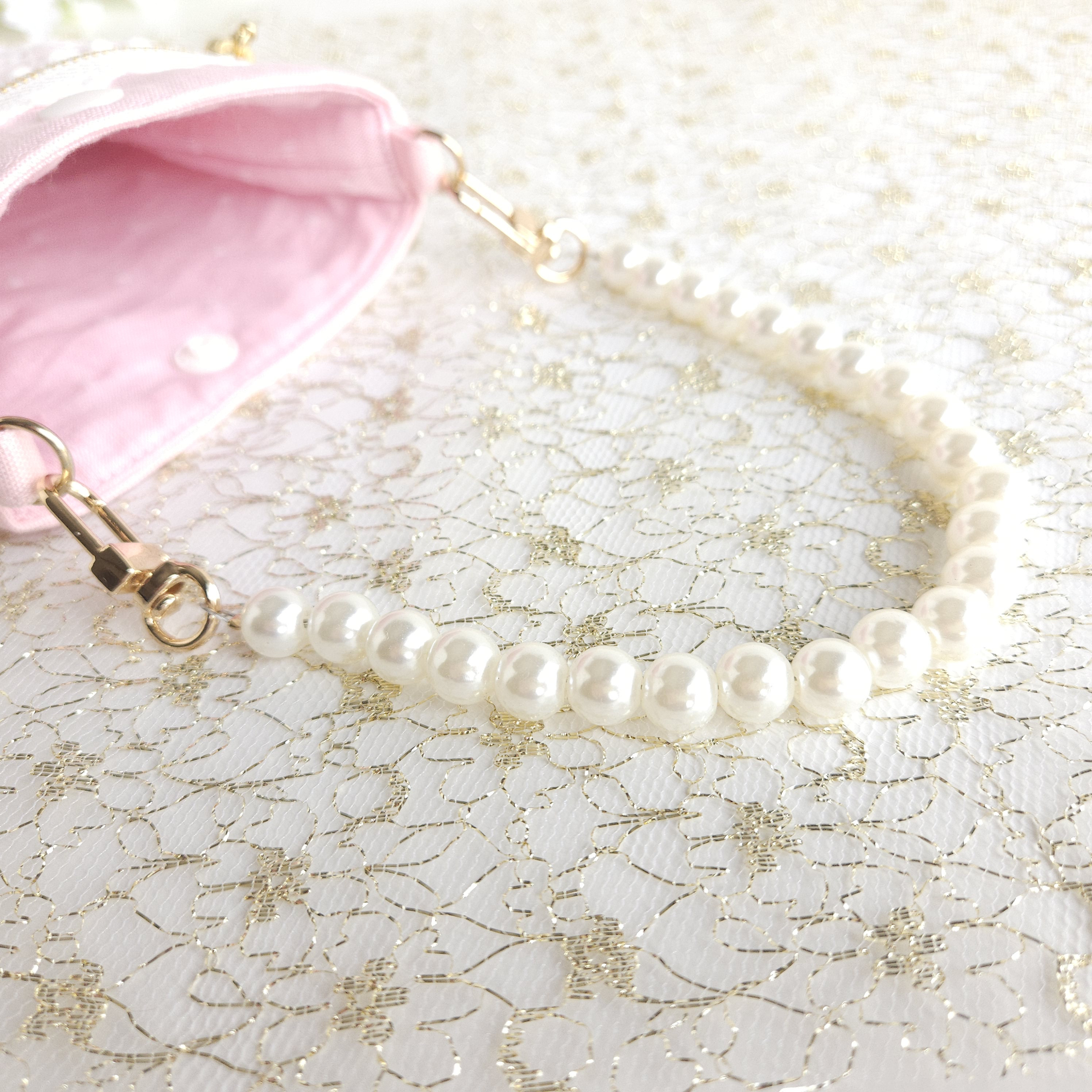 ドレスみたいなスマホポーチ✻ピンク