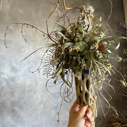 サボテンの骨(カクタススケルトン)のハンギングアレンジメント ドライ