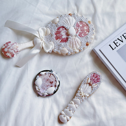 貝殻装飾のハンドミラー3点セット 0e6ab01e98fba6168a0240a604c962