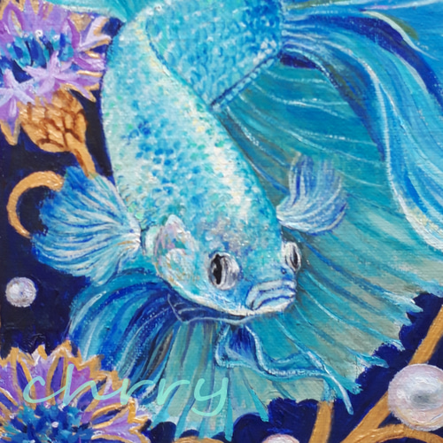 【一点物】『　宝石熱帯魚　』SM　油絵　キャンバス　油彩　インテリアアート 一点物】『 宝石熱帯魚 』SM 油絵 キャンバス 油彩 インテリア