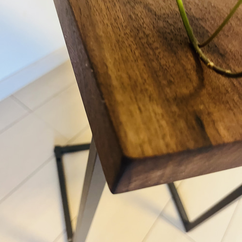 ブラックウォールナット 一枚板テーブル ソファテーブル サイド