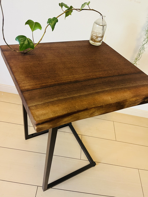 ブラックウォールナット 一枚板テーブル ソファテーブル サイド