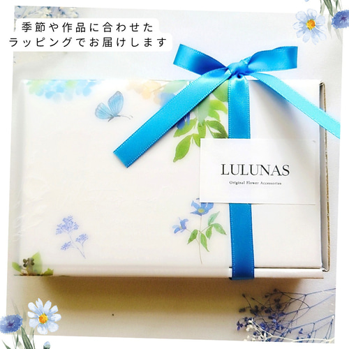 秋風に薫る、金木犀と白いかすみ草の鉱石バレッタ レジン