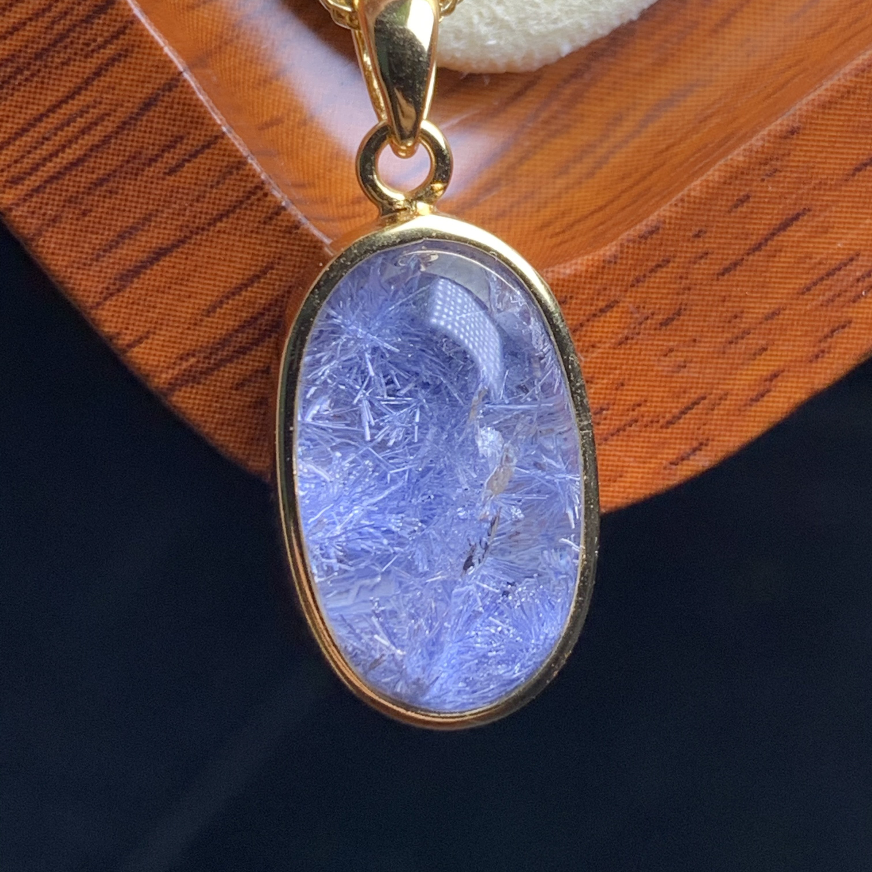 3.6gram天然無処理 デュモルチェライト ペンダント s925シルバー