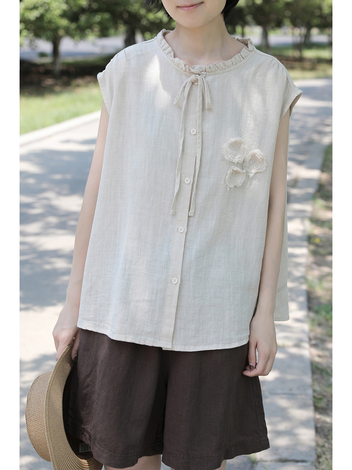 レディース ラミーシャツ 半袖 テンセル素材 涼感トップス