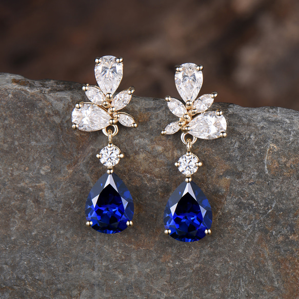 ブルーサファイアとダイヤのピアス サファイア ダイヤモンドピアス SA 1.42ct D 0.40ct K18WG