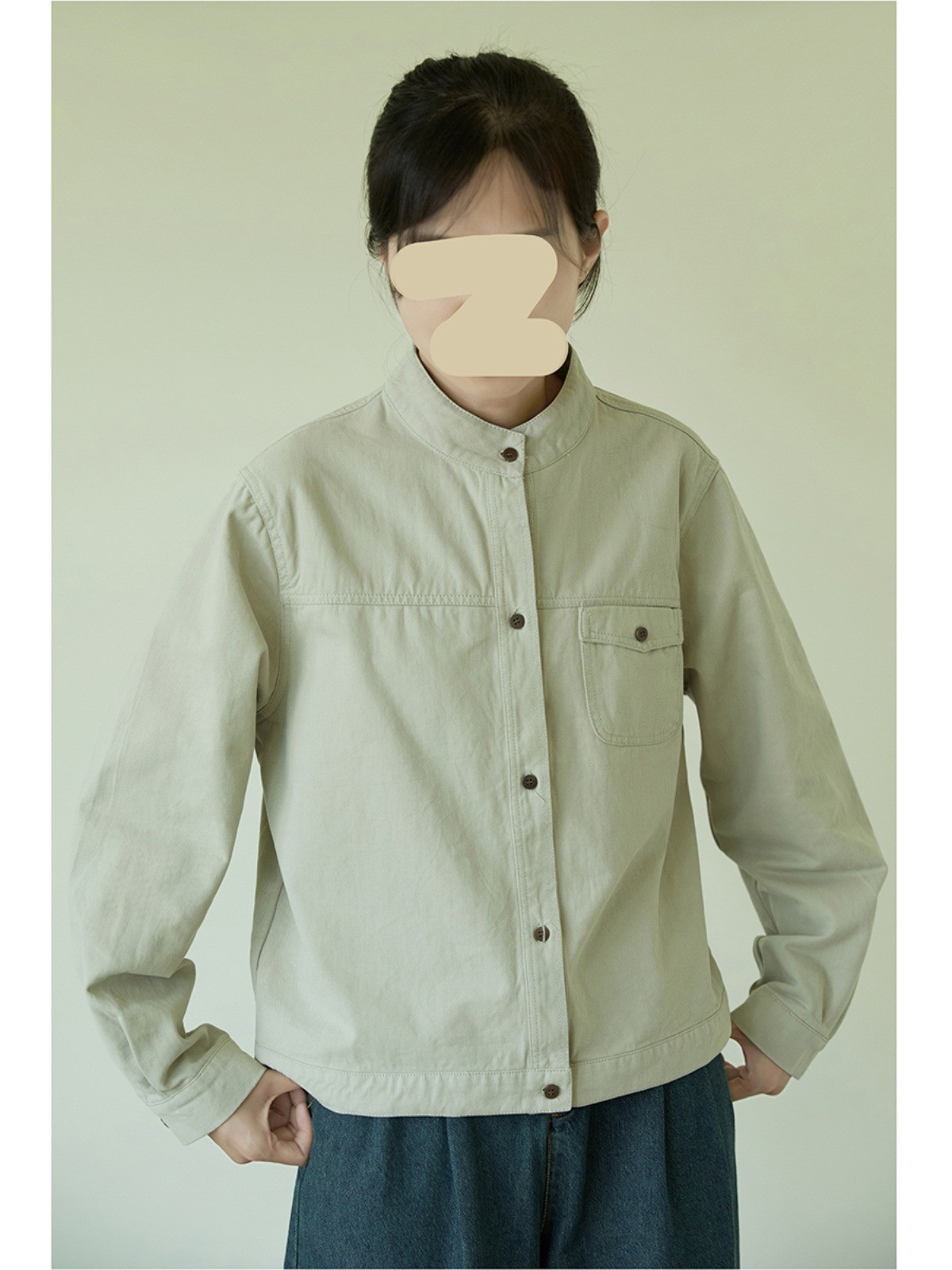 レディース 綿ジャケット 長袖 テーラードカラー ポケット付き ワーク風トップス