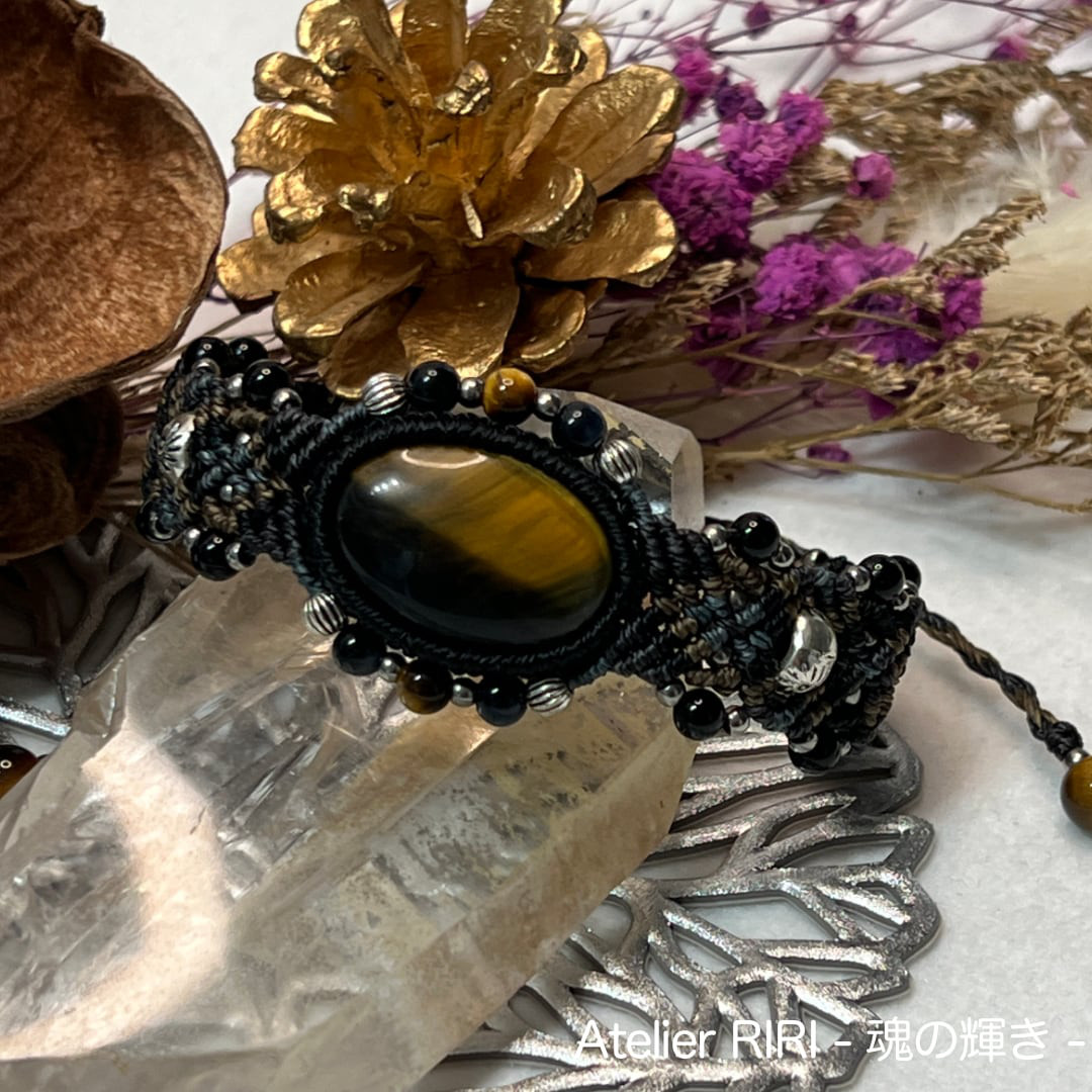 富の引き寄せ［タイガーアイ］ミラクルブレスレット（大）