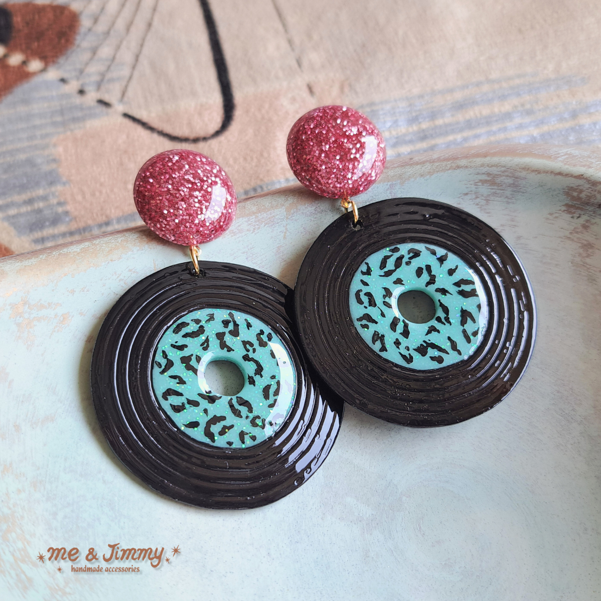 Big Leopard Groovy Record Earrings✴ビッグレオパードグルーヴィーレコードピアス