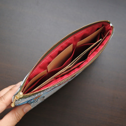 フランス生地の便利なポーチ財布JAZZ 8枚目の画像