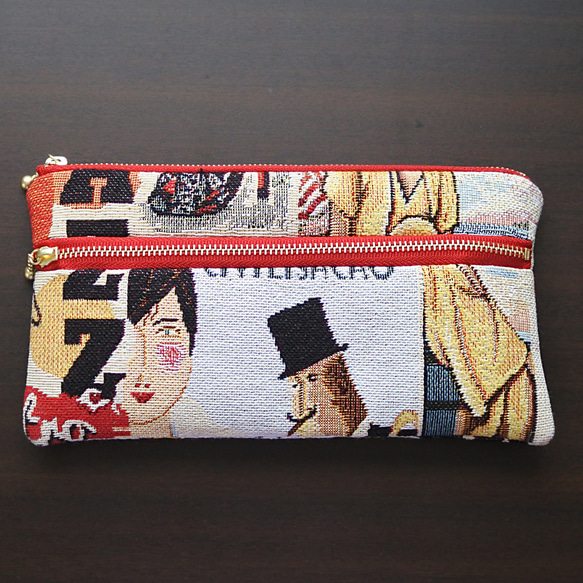 フランス生地の便利なポーチ財布JAZZ 3枚目の画像