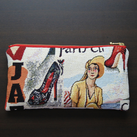 フランス生地の便利なポーチ財布JAZZ 7枚目の画像