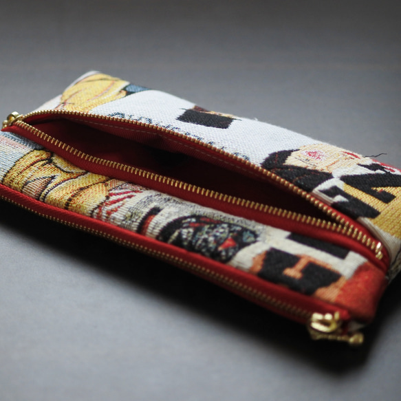 フランス生地の便利なポーチ財布JAZZ 6枚目の画像