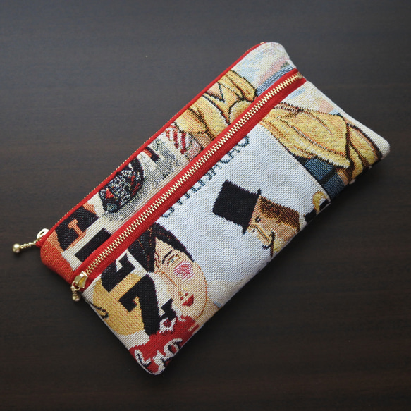 フランス生地の便利なポーチ財布JAZZ 4枚目の画像