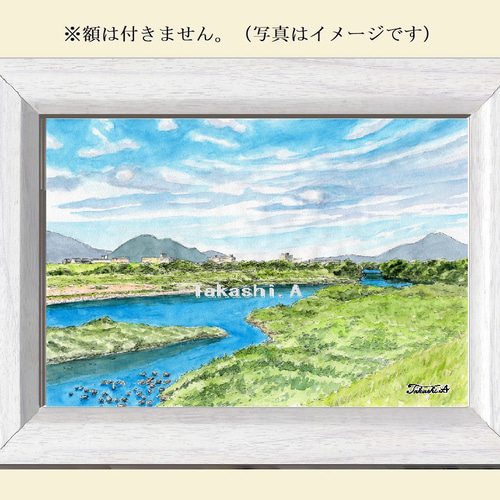 ずっと夏！〜A4 透明水彩原画〜 透明水彩画原画夢見るひまわり