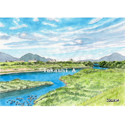 水彩アート「春の交差点」手描き、1点物、真筆。 maxresdefault.jpg