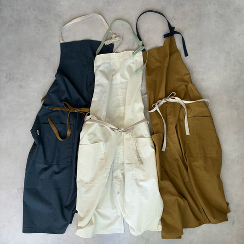 エプロン リネン シンプル おしゃれ カフェ料理 DIY 男女 ライトグレー