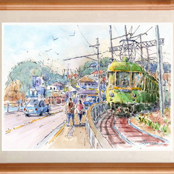 水彩画原画　葉山の休日・鐙摺浜　＃642 水彩画原画 葉山の休日・鐙摺浜 ＃642 絵画 syoumei 通販