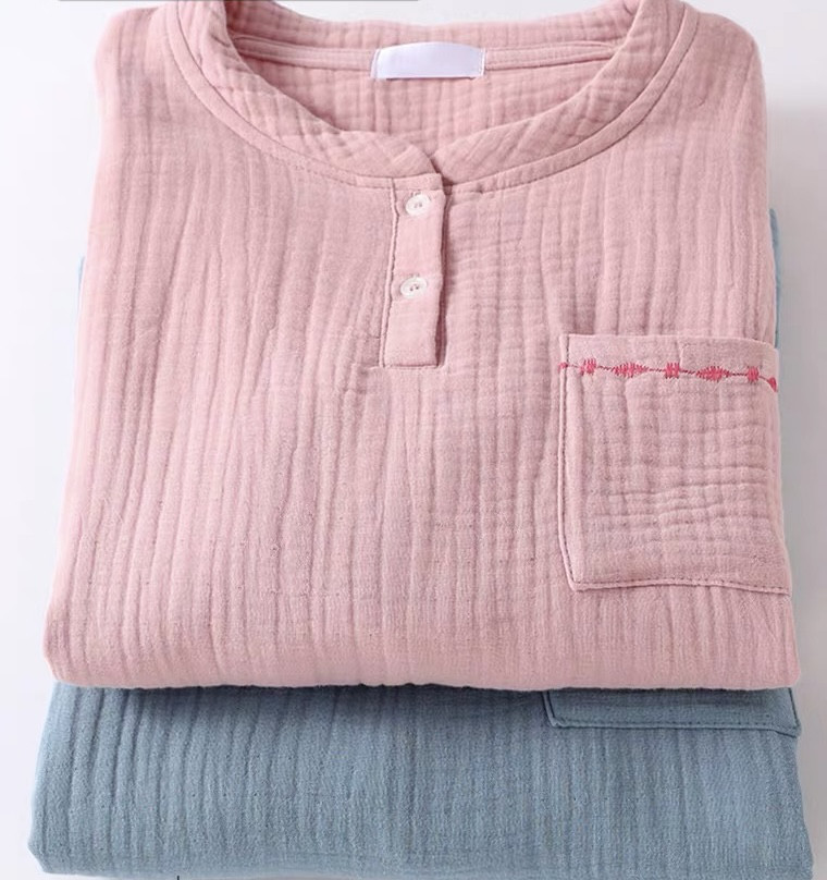 4重ガーゼレディースパジャマ 秋冬ルームウェア 綿100 女性