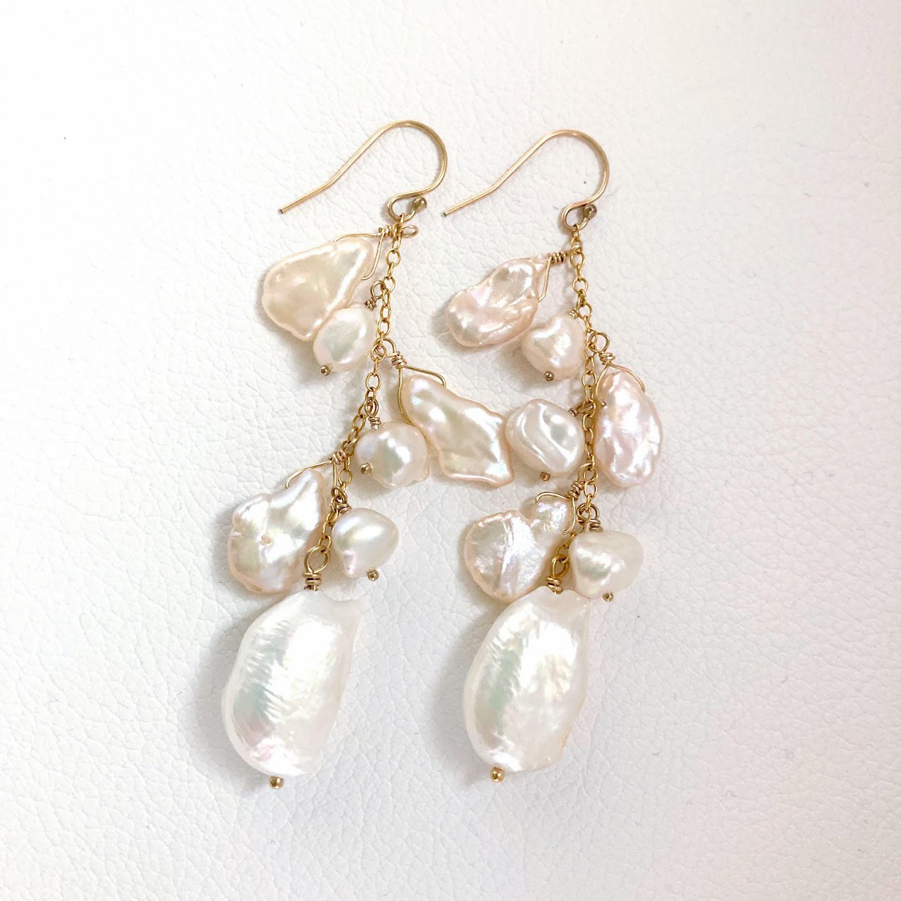 ～淡水のきらめき～淡水真珠の大ぶりなピアス