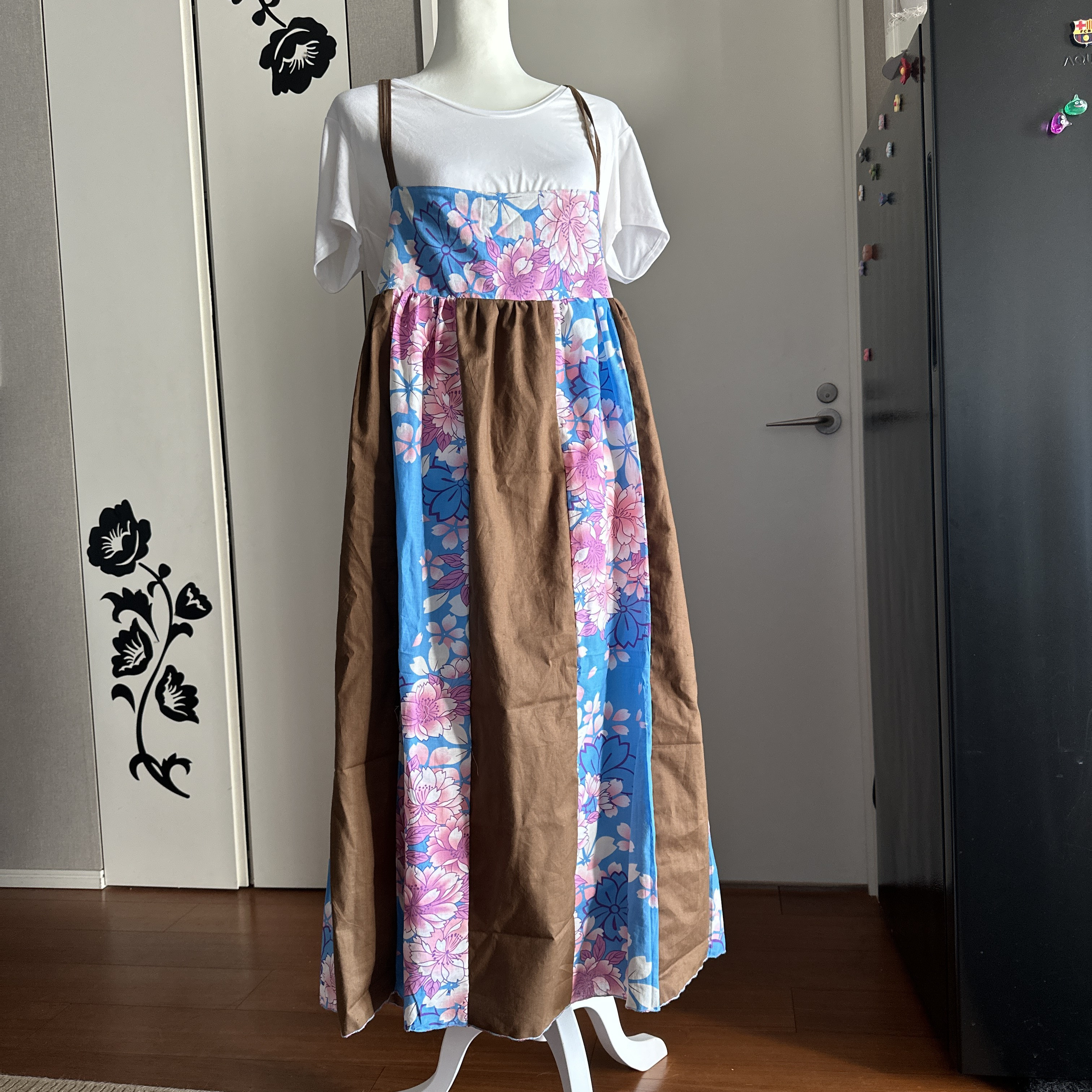 着物リメイク　水色八重桜浴衣からキャミソールワンピース色選べるセミオーダー予約