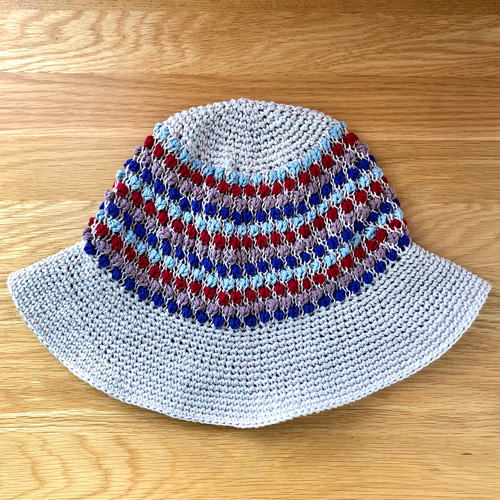 SALE‼︎ミャクミャクカラー【カラフルボーダーのつば広帽子】C160