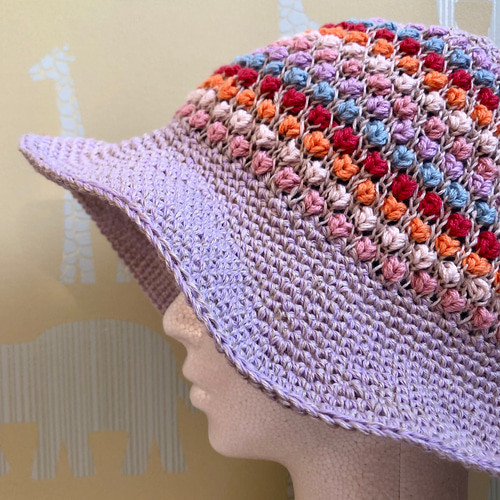 SALE‼︎ミャクミャクカラー【カラフルボーダーのつば広帽子】C160