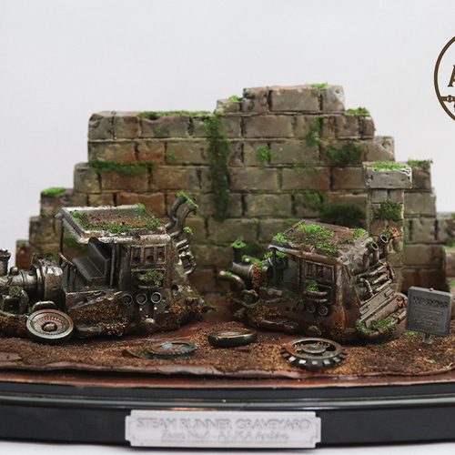 スチームパンクの遺物オブジェ（廃墟モチーフ/3Dプリント／ケース付き