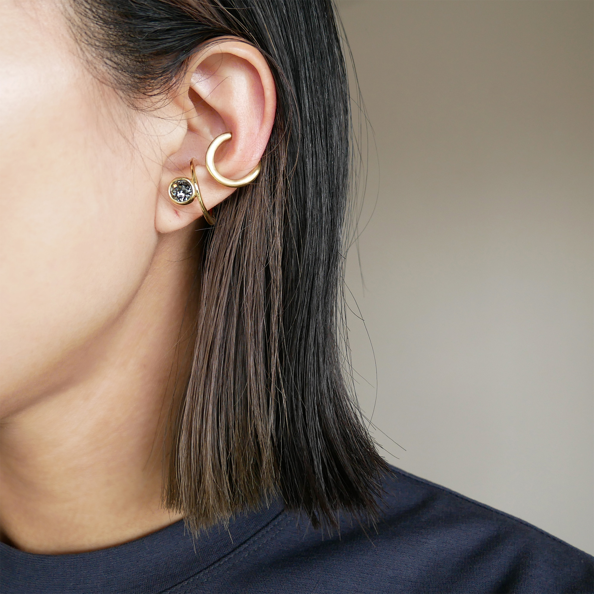 スリットイヤカフ マットプレーン / brass　C150