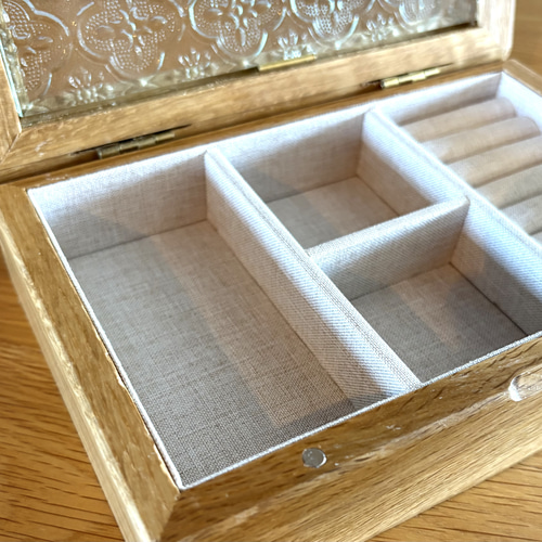 アンティーク調ガラスのアクセサリーケース ヴィンテージ ブロカント