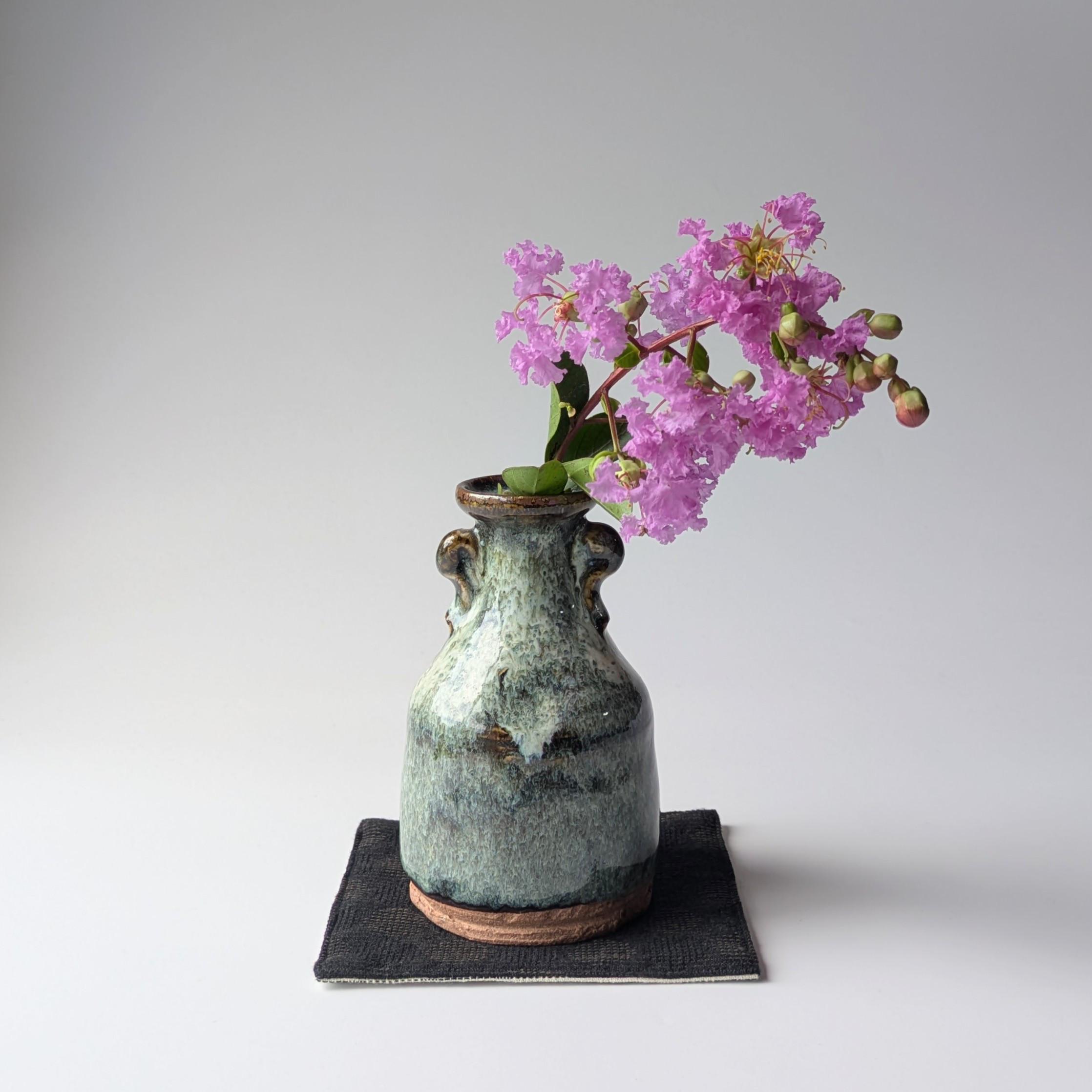 海鼠釉の小一輪　【手仕事　民藝　和　陶器】