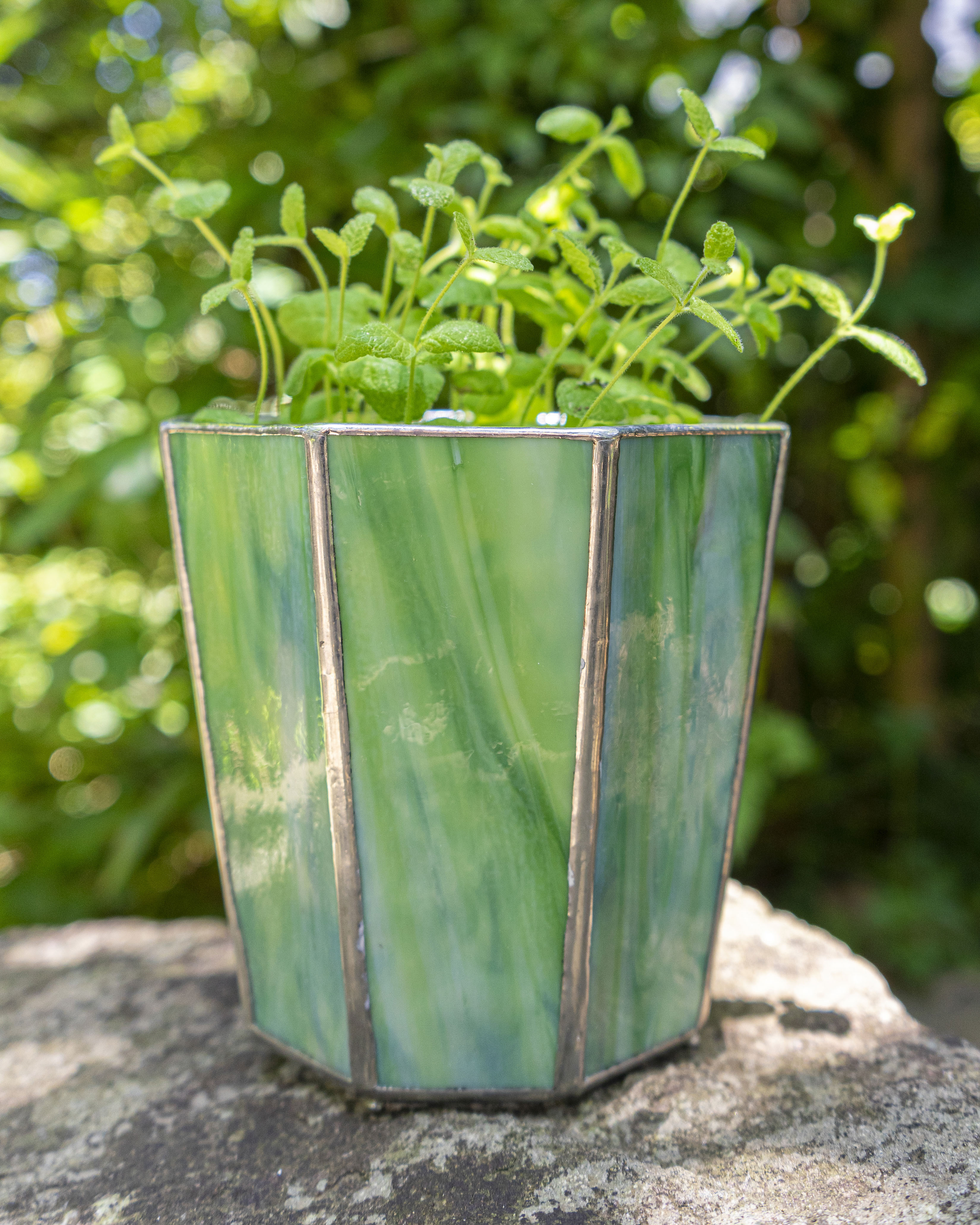 ステンドグラス　鉢カバー