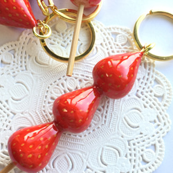 フェイクスイーツ*いちご飴・キーリング*食品サンプル・フルーツ飴
