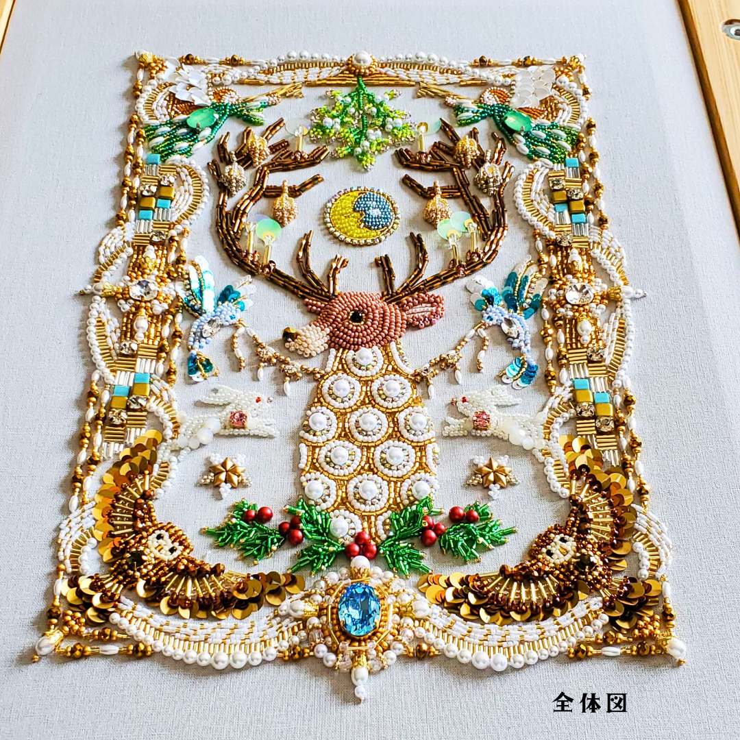 #5 Xmasトナカイ～聖なる夜の戴冠式～☆枠Ⅰ☆手作りキット☆ビーズ刺繍アート