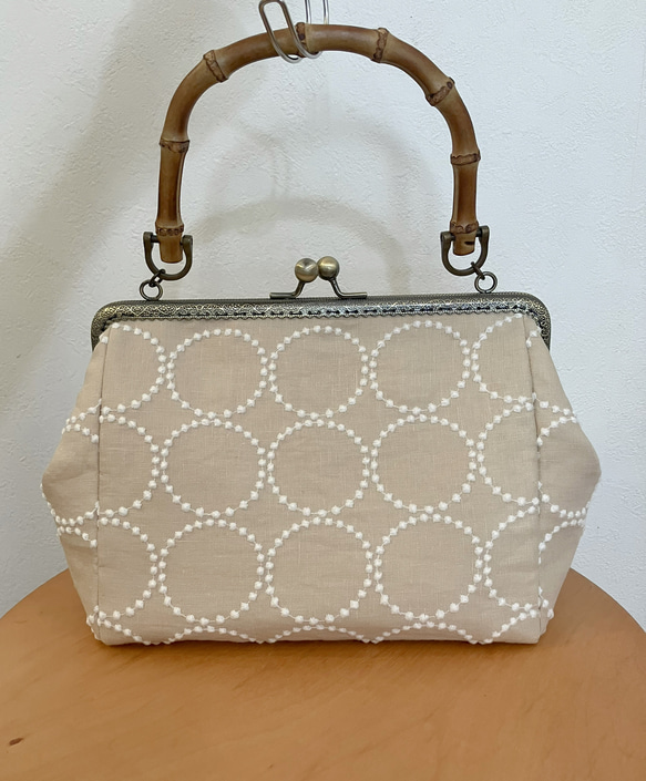 ミナペルホネン＊バンブーがま口バッグ