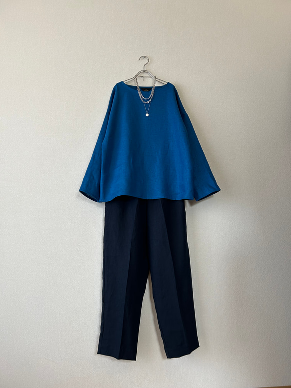 春夏　シンプルなトップス　リネン100% 6枚目の画像