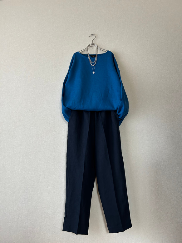 春夏　シンプルなトップス　リネン100% 5枚目の画像